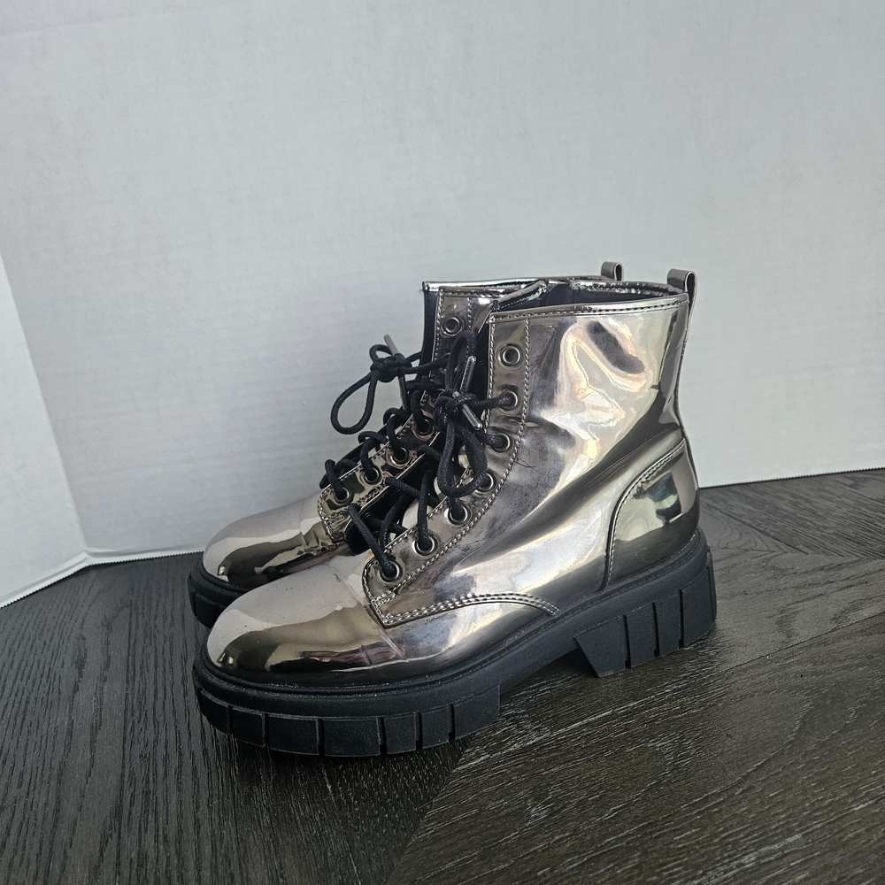 Silver Girls Ankle Boots